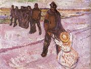 Edvard Munch Worker and Children painting